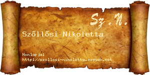 Szőllősi Nikoletta névjegykártya