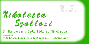 nikoletta szollosi business card